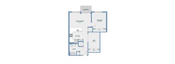 One bedroom den floor plan with balcony at 51 South Apartments, New York, 10601