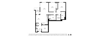 B4 floorplan at Bayview Apartments, Emeryville, CA, 94608