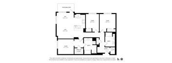 3 bed 2 bath floorplan at Bayview Apartments, California, 94608