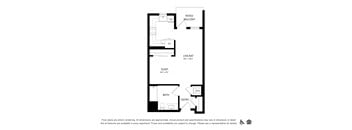 S1 floorplan at Bayview Apartments, Emeryville, California, 94608