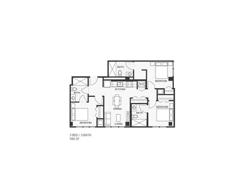 C1 Floorplan at Velaris Living Apartments, Colorado, 80205