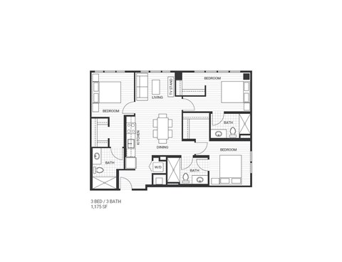 C3 Floorplan at Velaris Living Apartments, Denver, CO