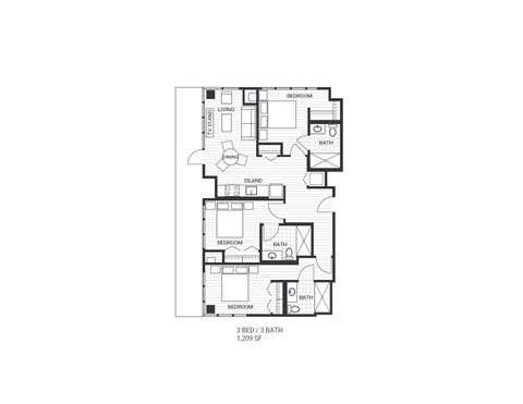 C4 Floorplan at Velaris Living Apartments, Denver, Colorado
