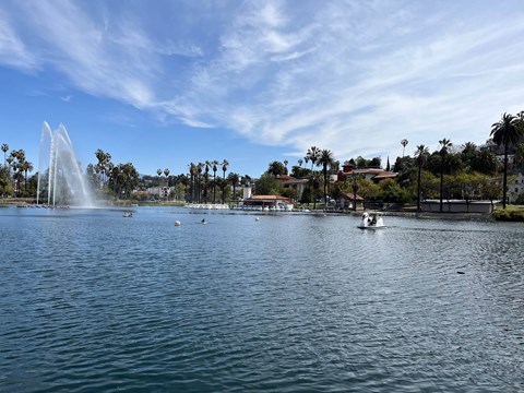 River With Fountain at 1915 Park, Los Angeles, 90026
