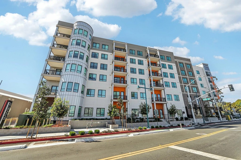 Exterior view of property at Bayview Apartments, Emeryville, California, 94608