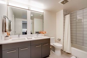 Bathroom With Bathtub at Channel House, Oakland, California