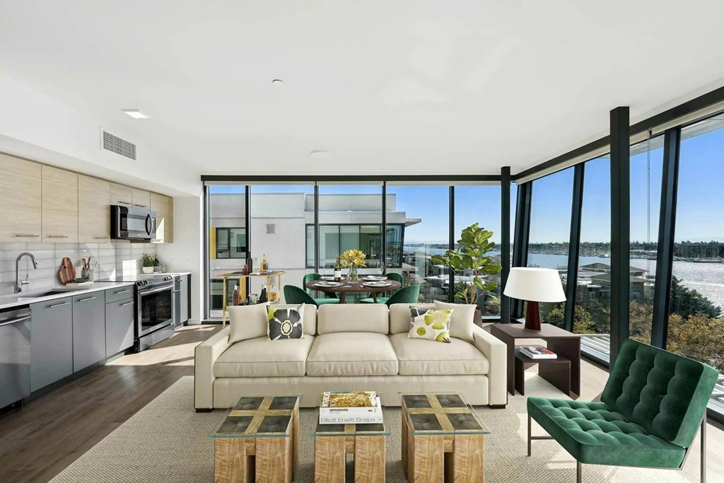 Living With Kitchen View at Channel House, Oakland, 94607