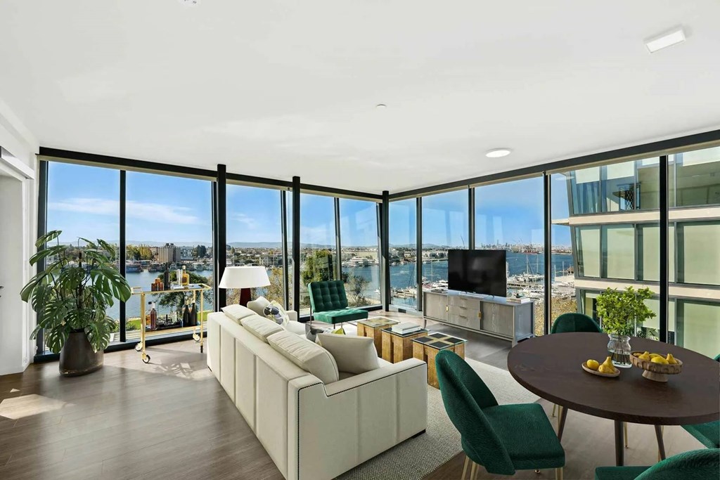 Living Room With TV at Channel House, California