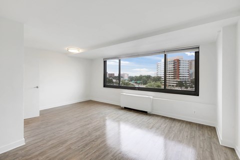 Unfurnished living room at The Graham at Southern Towers, Alexandria