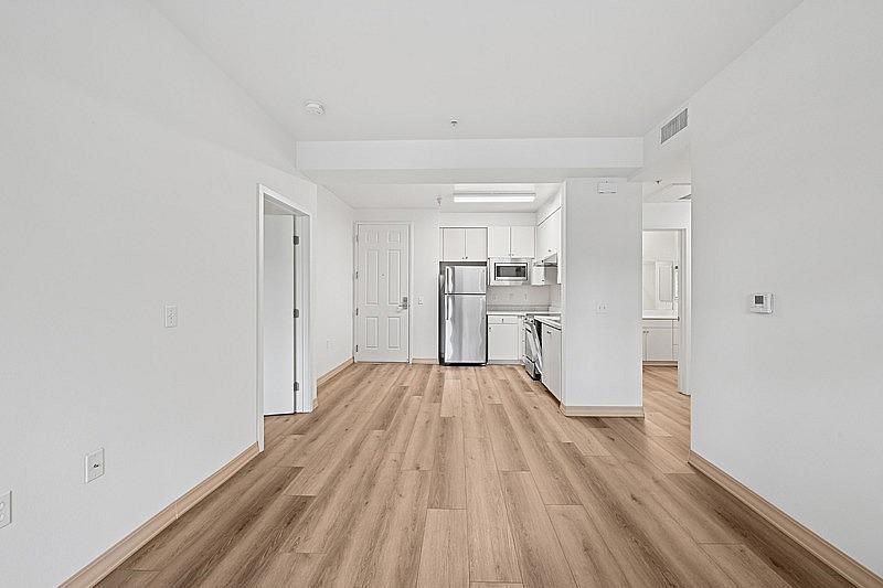 Open floorplan with wooden floor at Parkview Living Apartments, Los Angeles, California, 90026