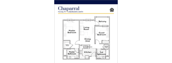 Chaparral floorplan at Parkview Living Apartments, Los Angeles