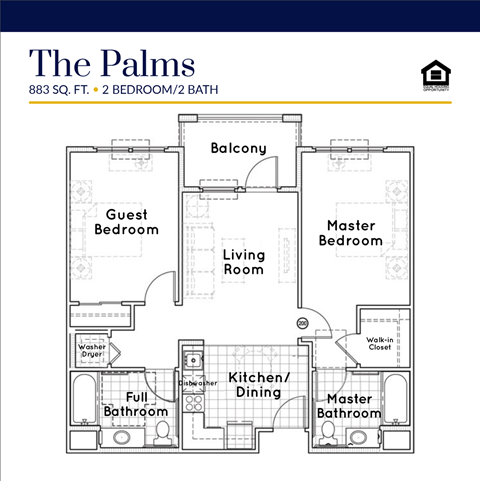 ThePalms floorplan at Parkview Living Apartments, Los Angeles, 90026