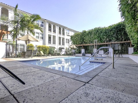 Swimming pool at Parkview Living Apartments, Los Angeles, California, 90026