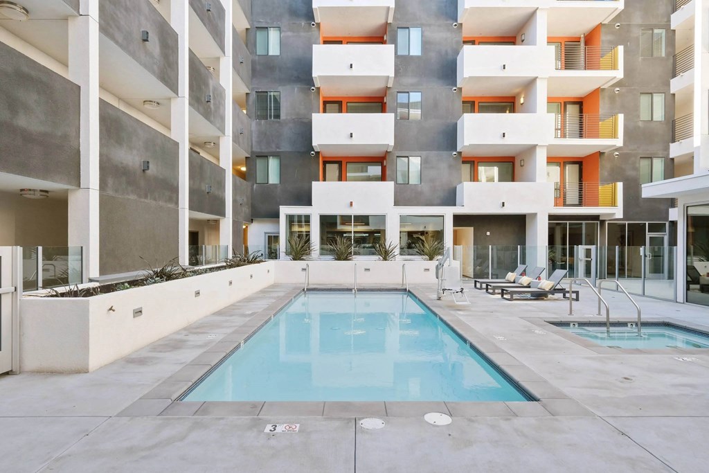 Swimming pool at Sora Apartments, California