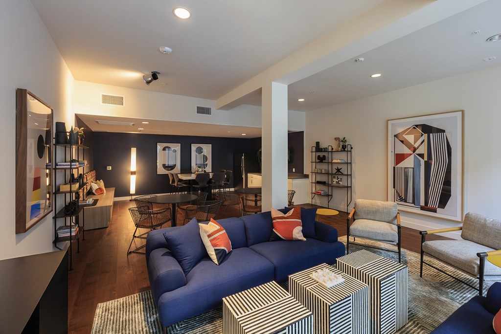 Beautiful living room at Sora Apartments, Inglewood, California