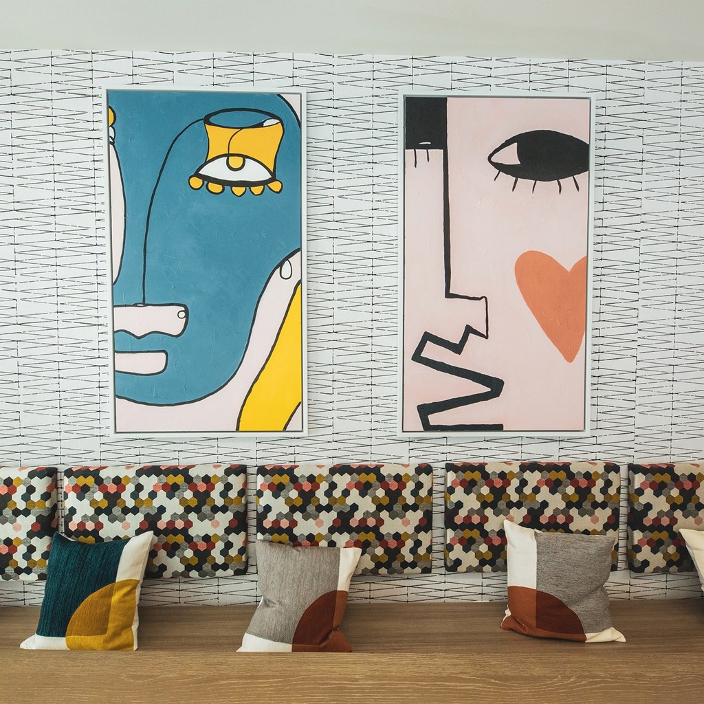 Contemporary Design Paintings  at Sora Apartments, Inglewood