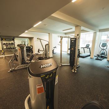 Cardio equipments at gym at Sora Apartments, Inglewood, California, 90302