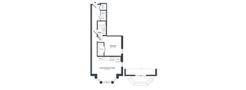 A black and white image of a floor plan for a home.