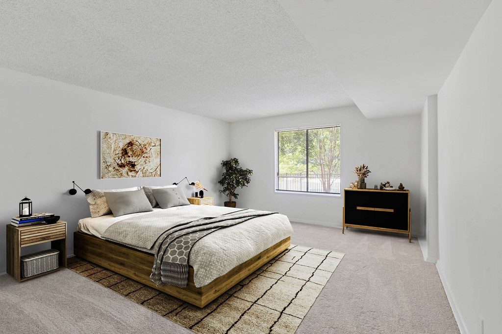 Bedroom with a bed and window at Vistas of Annandale, Annandale
