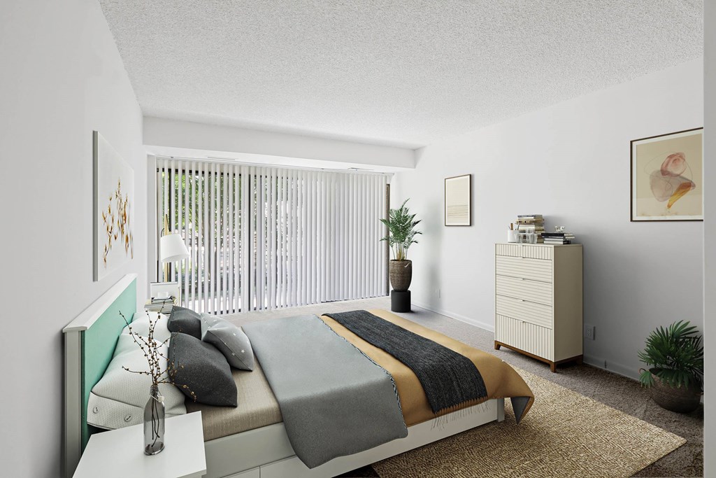 Bedroom with a large bed at Vistas of Annandale, Annandale, VA