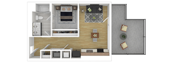 1A Floor Plan at Channel House, California