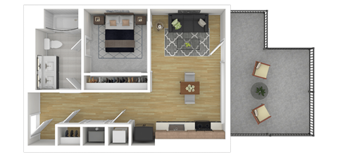 1A Floor Plan at Channel House, California