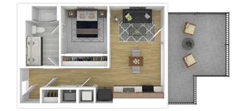 1A1 Floor Plan at Channel House, Oakland, California