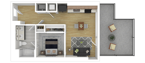 1A2 Floor Plan at Channel House, Oakland, 94607