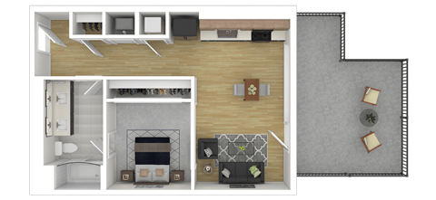 1A3 Floor Plan at Channel House, Oakland, California
