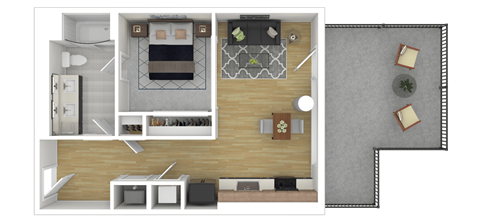 1A4 Floor Plan at Channel House, Oakland, 94607
