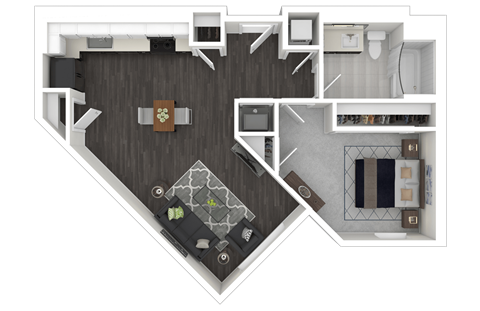 1D Floor Plan at Channel House, Oakland, 94607