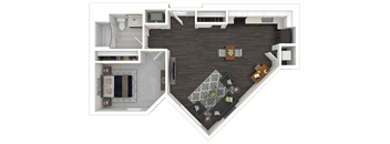 1E1 Floor Plan at Channel House, Oakland, 94607