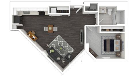 1E2 Floor Plan at Channel House, Oakland