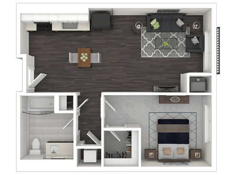 1F Floor Plan at Channel House, Oakland, California