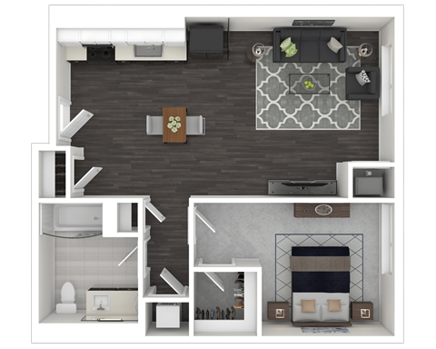 1F2 Floor Plan at Channel House, Oakland