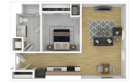 1G Floor Plan at Channel House, Oakland