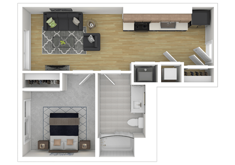 1L Floor Plan at Channel House, Oakland, CA