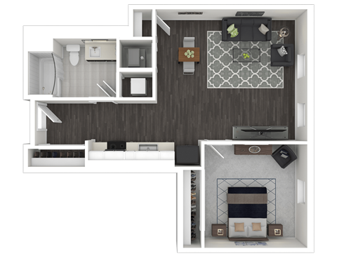 1M Floor Plan at Channel House, Oakland