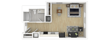 1M1 Floor Plan at Channel House, Oakland, California