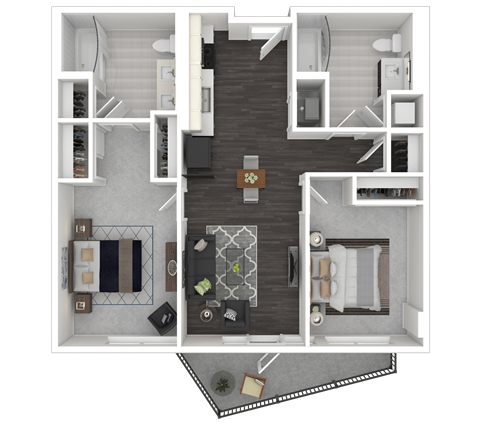 2B Floor Plan at Channel House, Oakland