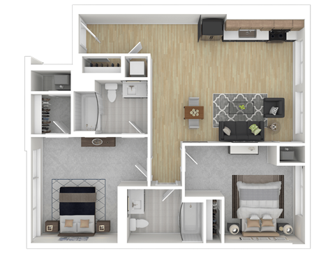 2C1 Floor Plan at Channel House, Oakland, CA, 94607
