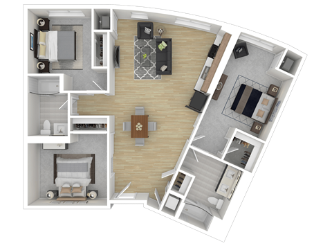 3C Floor Plan at Channel House, Oakland