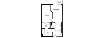 A black and white image of a floor plan for a home.