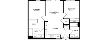 A black and white image of a floor plan for a house.