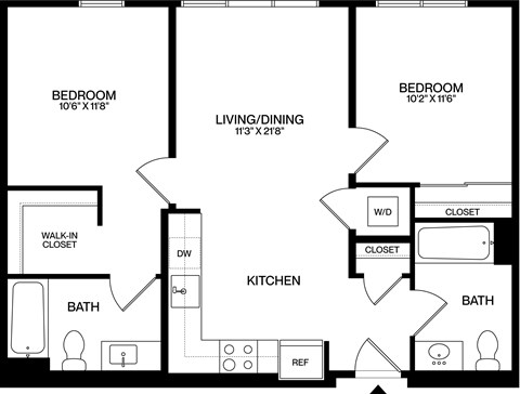 A black and white image of a floor plan for a house.