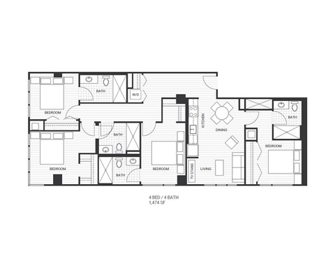 D1 Floorplan at Velaris Living Apartments, Denver, 80205