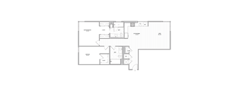 A floor plan of a house with labeled rooms.