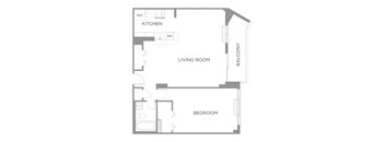 A1B floorplan at The Graham at Southern Towers, Alexandria, Virginia, 22311