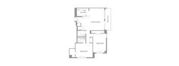 2 Bedroom 2 bath floorplan at The Graham at Southern Towers, Alexandria