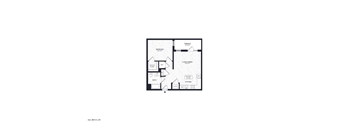 A floor plan of a house with a living room, kitchen, and bathrooms.